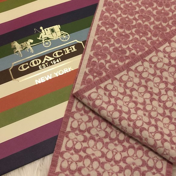 Coach Accessories - ✨HOST PICK✨ Coach Monogram Merino Wool Reversible Scarf with Glitter